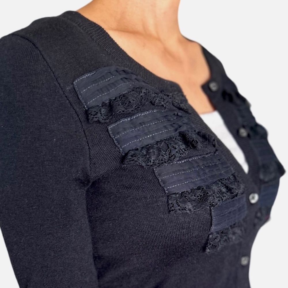 Hollister Y2K Cardigan Lace Coquette Grunge Sweater